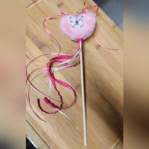 Artisanal Pink Fluffy Fairy Whimsical Fantasy Fun Wand with Ribbons